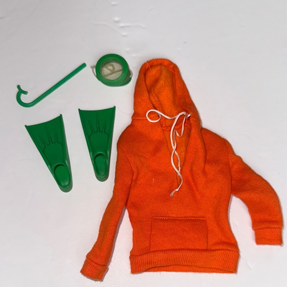 Vintage Ken Barbie Diver Sweatshirt‎ Snorkel Mask Flippers 1608